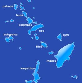 Karten der Dodekanes-Inseln